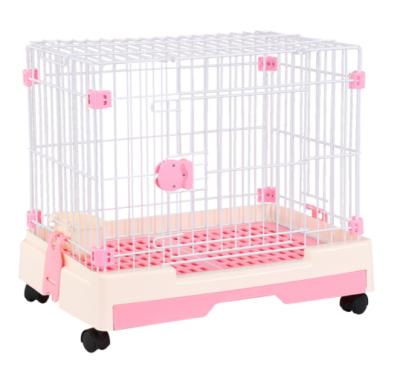 China Amazon Viable Hot Selling Portable Folding Dog Crate Pet Crate Dog Kennel With Tray And Wheels Universal Pet Carrier Dog for sale