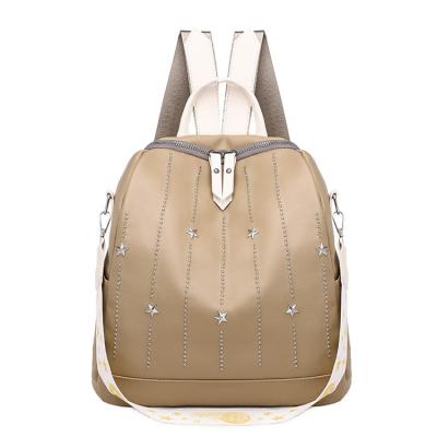 China Modern Classic Design Waterproof Luxury High Quality Taupe Leather Backpack For Fashionable Ladies for sale