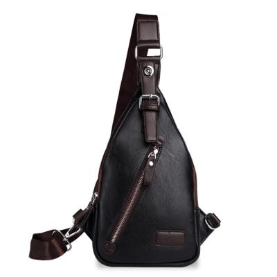 China High Quality Waterproof Cross - Body Minimalist 2021 Mini Sling Leather Chest Bag Anti-theft For Men for sale