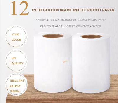 China Golden Mark 12 inch 305mm 50m 240g Waterproof RC Glossy Roll Inkjet Photo Paper for Fuji DL600 DL650 Noritsu D1005 Dryla for sale