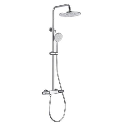 China With Slide Bar Brass Material Temperature Shower Set Pressurized Spout Temperature Control Hot And Cold Shower for sale