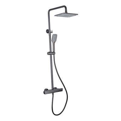 China With Slide Bar Thermostatic Gray Bathroom Faucet Shower Waterfall Brass Shower for sale