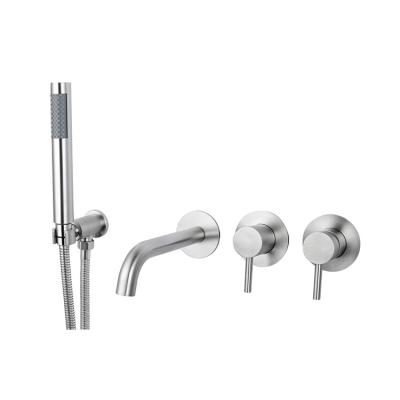 China Without Shower Bathroom Sliding Bar 304 Stainless Steel Shower Tub Installation Kit Hot And Cold Faucet for sale