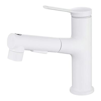 China Metered Faucets HOT SALE High Quality Bathroom Taps White Faucet Pull Down Basin Faucet for sale