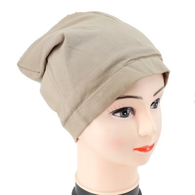 China Fashionable Ywchance Fashionable Cotton Caps For Muslim Women Hijabs Bonnet Cap With Satin Lining Turban Cap under scarf for sale