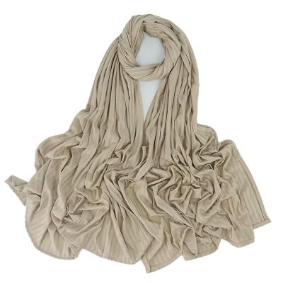 China Jersey newest launches ribbed jersey hijab soft scarf stretchy shawl for muslim women for sale