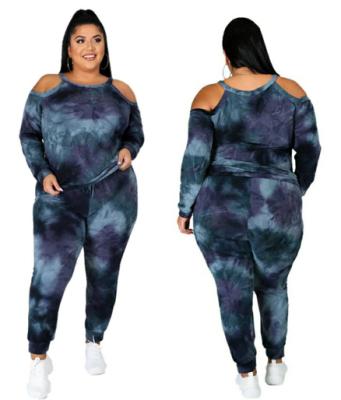 China Autumn and summer waterproof women sets casual sportswear two-piece suit plus size tie dye clothes Sweatsuit women sets for sale