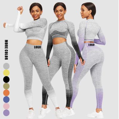 China Breathable Women Tracksuit Set 2 Piece Tracksuits Female Sports Wear 2 Piece Bra Set Sport Fitness Women Yoga Set Gym for sale