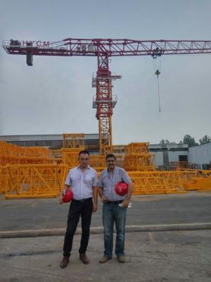 China 18tons PT7427 flat-top tower crane with 74m jib for high-rise building for sale