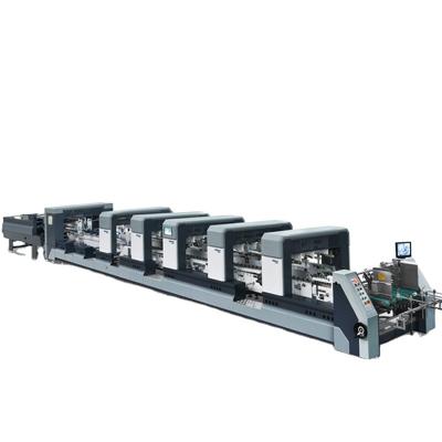 China Food Wine Box Cardboard Box Making Machine Folder Gluer Machine Folding Gluing Machine for sale