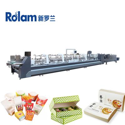 China New Factory Luolan Automatic Food Sweet Candy 4 6 Angle Packing Boxes Folding Gluing Machine for sale