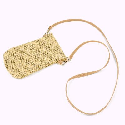 China Wholesale PP Straw Summer Beach Bag 2021 New Ladies Straw Woven Small Soft One-shoulder Cross - Body Bag for sale