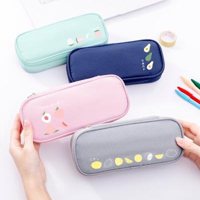 China Dailly Multifunctional Zipper Pouch Storage Stationery Stationery Students Use Pencil Case Bag With Interlayer Pen Bag Stationery Bags for sale