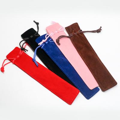 China Fashion \ Thick Velvet Drawstring Gift Bag Pen Packaging Bag Wholesale Pouch Fashion Custom Stationery Cheap Comfortable \ Durable Logo Pencil Pen Bag School for sale