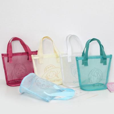 China Lightweight Transparent Handbag Women's Mesh Makeup Bag Convenient Outdoor Beach Bag Package Swimming Wholesale for sale