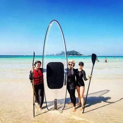 China Unisex SIP Glass Bottom Transparent Clear Board Crystal Paddle Board for sale