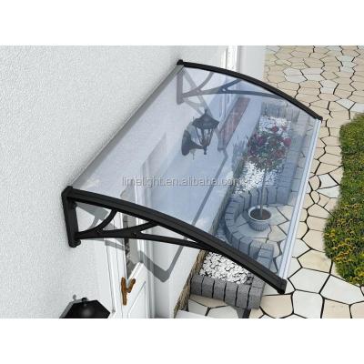 China Black Polycarbonate LIGHTS Frame And Light Gray Polycarbonate Sheet DIY Kits Awning For Door Canopy for sale