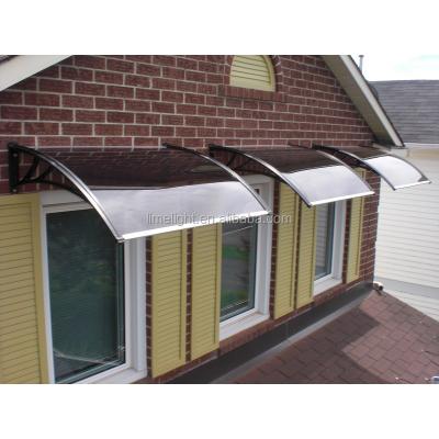 China Bronze Polycarbonate LIGHTS Panel And Black Bracket Polycarbonate (PC) Awning For Window Sun Shade for sale