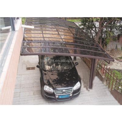 China Metal carport with bronze aluminum alloy frame and solid bronze polycarbonate sheet for garage and garden shed for sale