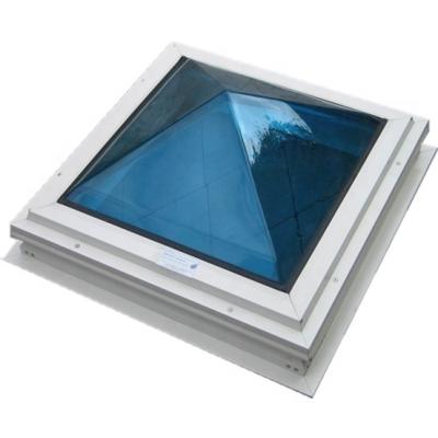 China Modern Polycarbonate Dome Skylight Pyramid Skylight With PVC Frame Base Profile for sale