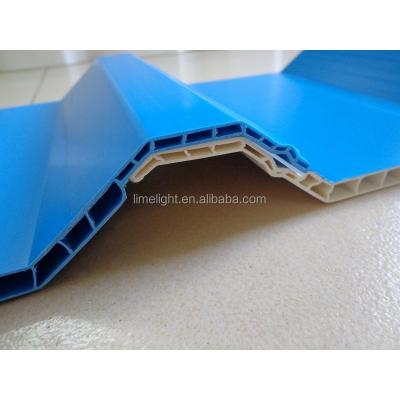 China UV Coated Corrugated Pvc PVC Roofing Sheet, Double Wall Structure, Blue, White, Blue+white Color Made In China for sale