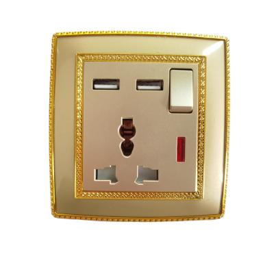 China HOME USE OEM 1 Gang 13A Dual USB Wall Switch Electric Multi Charging Socket for sale