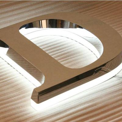 China backlit laser cut metal backlit number sign led channel letter sign stainless steel diy led backlit sign for sale