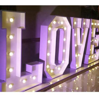 China The metal texture is heavy and the temperament is the noble holiday lighting alphabet signs for indoor decoration 3D iron marquee letter fancy love letters led for sale