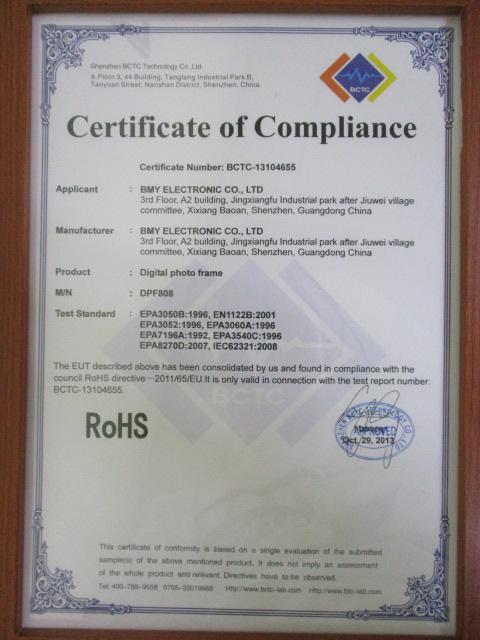 RoHS - Shenzhen BMY Electronic Technology Co., Ltd.