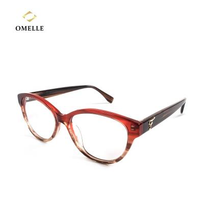 China For Glasses OMELLE Shenzhen 2021 Branded Women Optical Ready In Acetate Frame Stock Glasses for sale