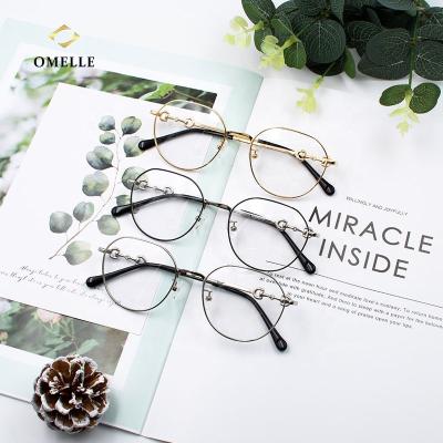 China OMELLE 2021 Reading Glass Optical Frames Round Metal Monocle Frames for Men and Women for sale