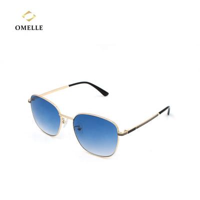 China Newest 2021 Fashion Metal Frame Glasses Unisex Sunglasses Vintage Oval Designer Sun Glasses New Arrival OMELLE Sunglasses for sale