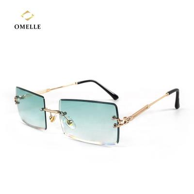 China Fashion Women Designer OMELLE Sun Glasses OMELLE Rimless Square Sun Glass Customized Sunglasses for sale