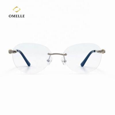 China OMELLE Metal Glass Round Optical Clear Lenses For Men Computer Glasses Macallan Whiskey Metal Glass Frame Wholesale Eyewear for sale