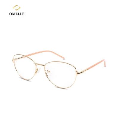 China Custom Designer Fashion Metal Spectacle Metal Anti Blue Light Blocking Glasses Optical for sale