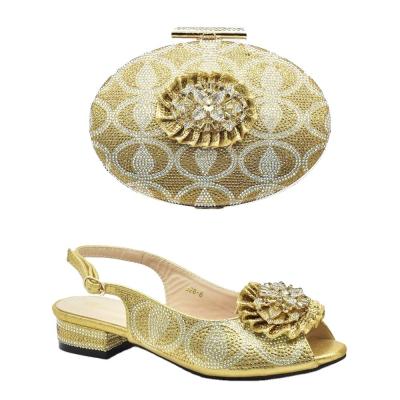 中国 High quality fashion  women high heels sandals and purses bag set italian bag to match shoes 販売のため