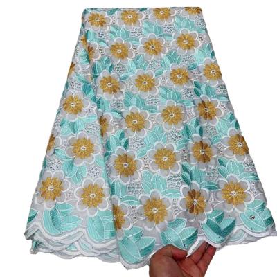 China Senegal Dress African Lace Fabric Unique Polyester Voile Fabric for Women's Clothing for sale