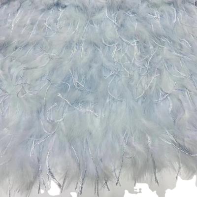 中国 Supoo Luxurious 3D feathers lace with sequins embroidery lace wedding bridal dress African lace fabric 販売のため