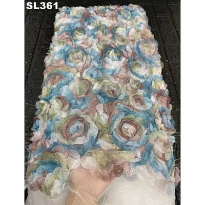 中国 Swell 3d Flower Tulle Net Bridal Lace Fabric for 50/52