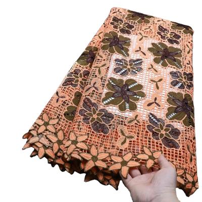 China Supoo Affordable Trendy Guipure Lace Fabric Cord Lace with Embroidered Flowers Patterns in Multi Colors for Party for sale