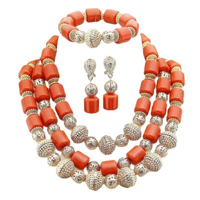 Cina Supoo High quality african beads jewelry sets Senegal/Ghana/ Nigerian handmade jewelry for party in vendita