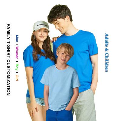 China Wholesale Manufacturer Cotton Breathable Plain T-shirts Guangzhou T-shirt 100% Custom Logo Printing For Family Fathers Women Kids for sale