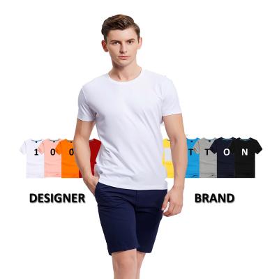 China High Quality White Printed Round Neck Anti Shrink Short Sleeve Custom Your Logo Cotton Men T-Shirt for sale