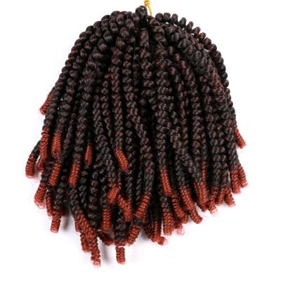 China High Quality Ombre Fluffy Spring Twist Hair Extensions 8 Inch Crochet Braids Low Temperature Fiber Synthetic Braiding Hair for sale