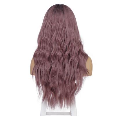 China Cheap Wholesale Wine Red 26 Inch Long Body Wave Curly Wavy Body Wave Cheap Seller Long Curly Wavy Topselling For Women Color Synthetic Hair Wigs for sale