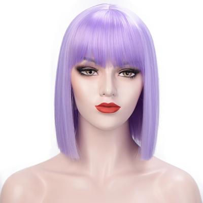 China Straight Bob Wigs Heat Resistant BOB Blonde Hair Straight Top Dirty Short Bob Style Cosplay Wigs Ombre for sale