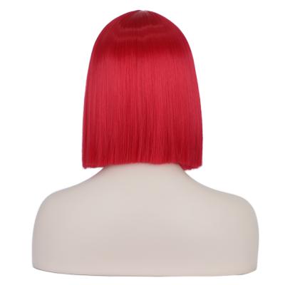 China High Temperature Fiber Bob Wig For Young People BOB Hair Wigs Straight Popular Short Straight Bob Style Wigs Cosplay Red for sale