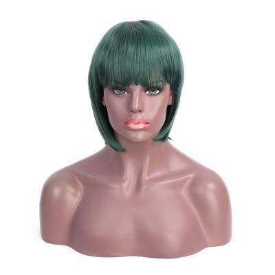 China High Temperature Fiber Bob Wig No Lace Bob Style Wigs Cosplay Green BOB Straight Hair Wigs Popular Classic Short for sale