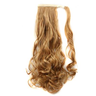 China Long Nice Price Ladies Wavy Synthetic Wavy Wrap Around Wigs High Temperature Fiber Ponytail Hair Extensions Wig for sale