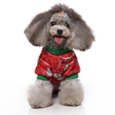 China Sports Christmas Dog Pajamas Suit Pet Clothes Costume Christmas Apparel Overalls Puppy Christmas Pajamas For Pet Holiday Decorations for sale